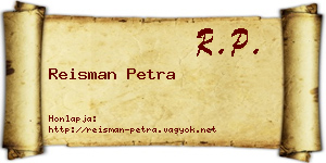 Reisman Petra névjegykártya